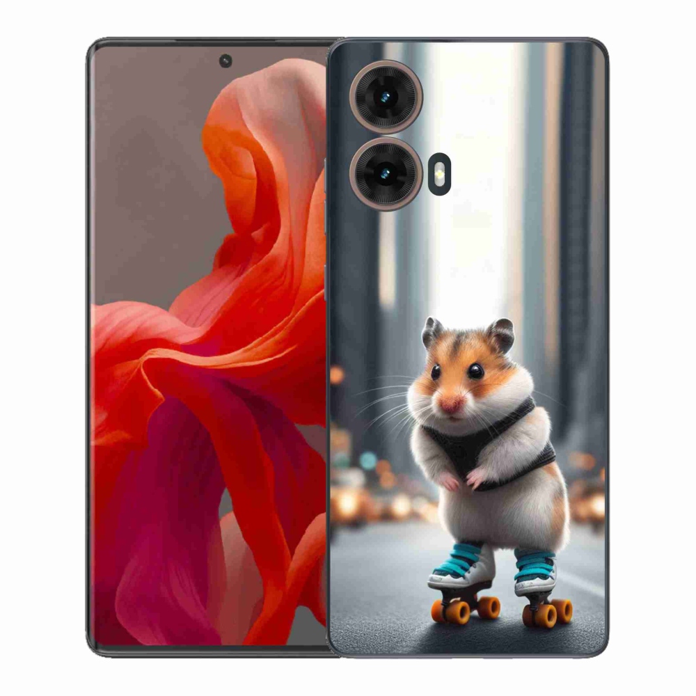 Zselés borítás mmCase a Motorola Moto G85 5G-hez - hörcsög a korcsolyán