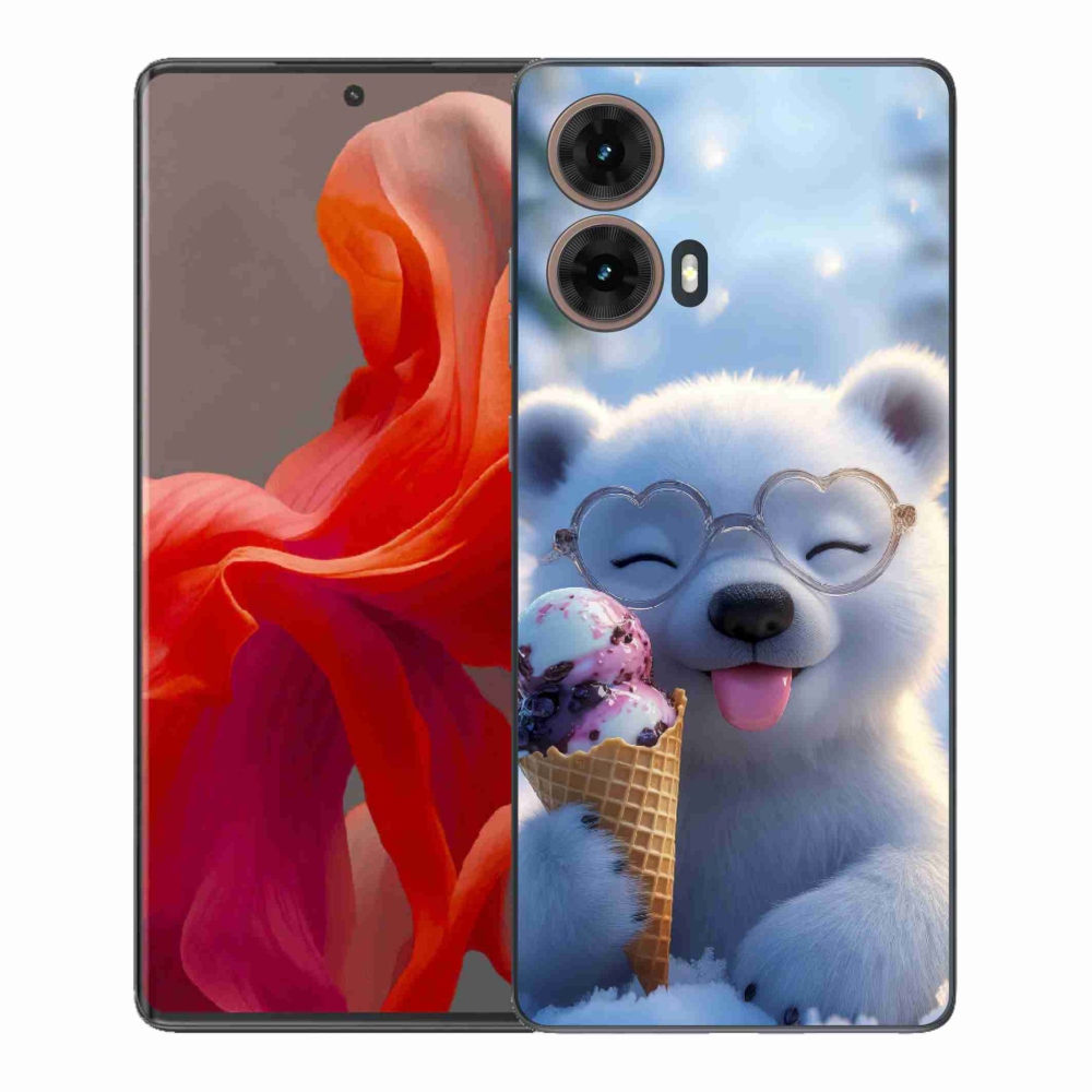 Gél borítás mmCase a Motorola Moto G85 5G készülékhez - mackó fagylalttal