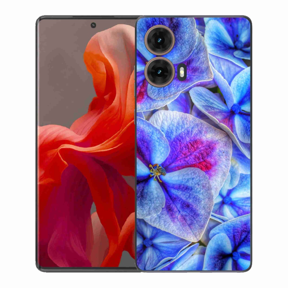 Gél védőhuzat mmCase Motorola Moto G85 5G - kék virágok 1