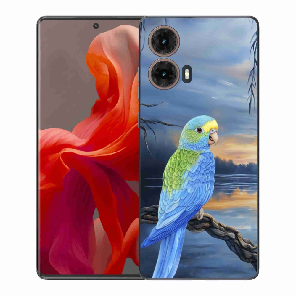 Gél védőburkolat mmCase Motorola Moto G85 5G - kék papagájhoz