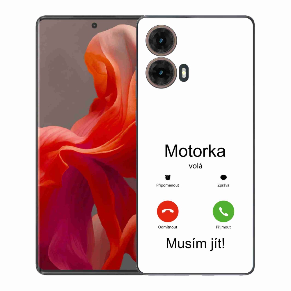 Gél borítás mmCase Motorola Moto G85 5G - motoros hívások fehér háttérrel