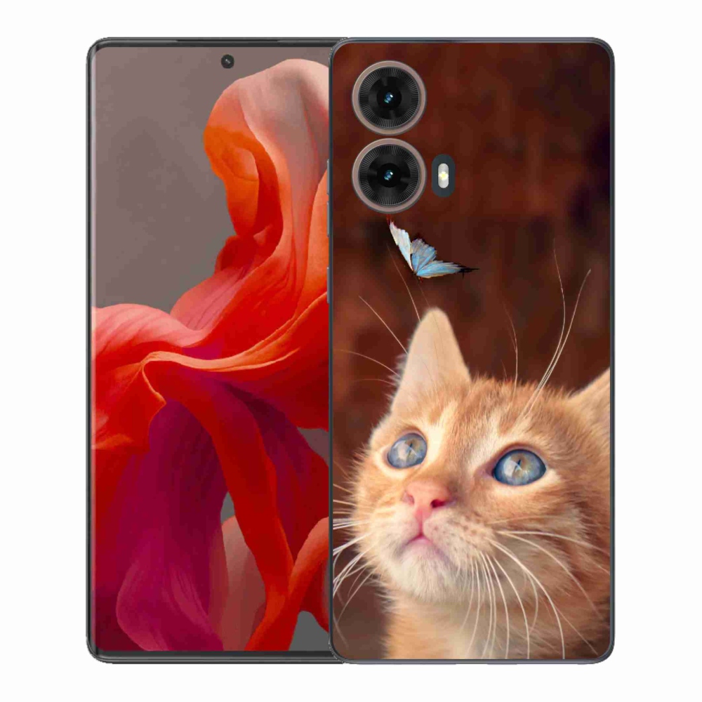 Gél borítás mmCase a Motorola Moto G85 5G készülékhez - pillangó és cica