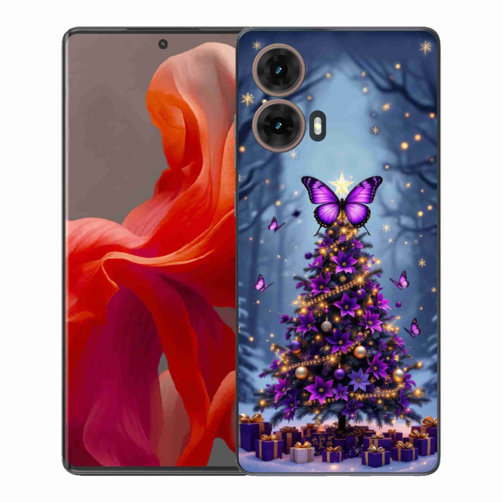Gél borítás mmCase a Motorola Moto G85 5G - pillangó karácsonyfa számára