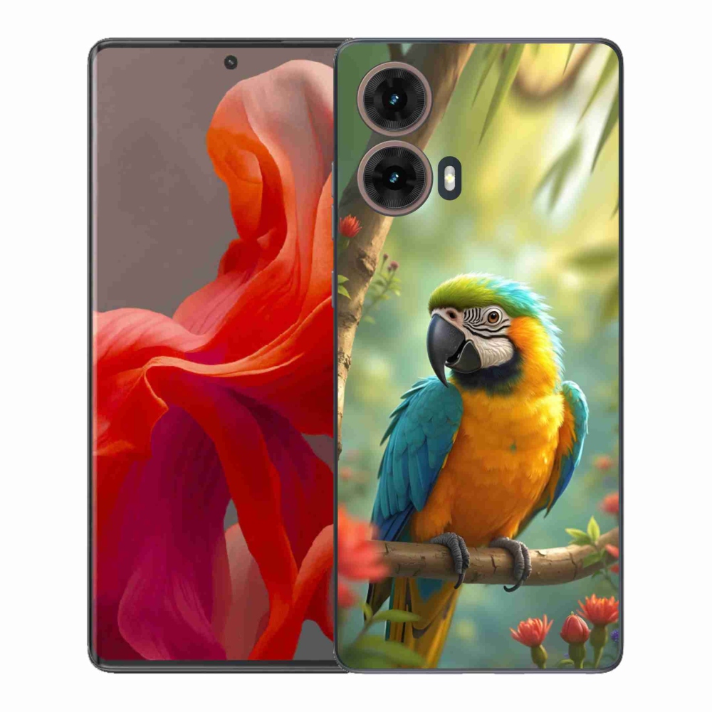 Gél védőburkolat mmCase Motorola Moto G85 5G - papagáj ara kék és sárga