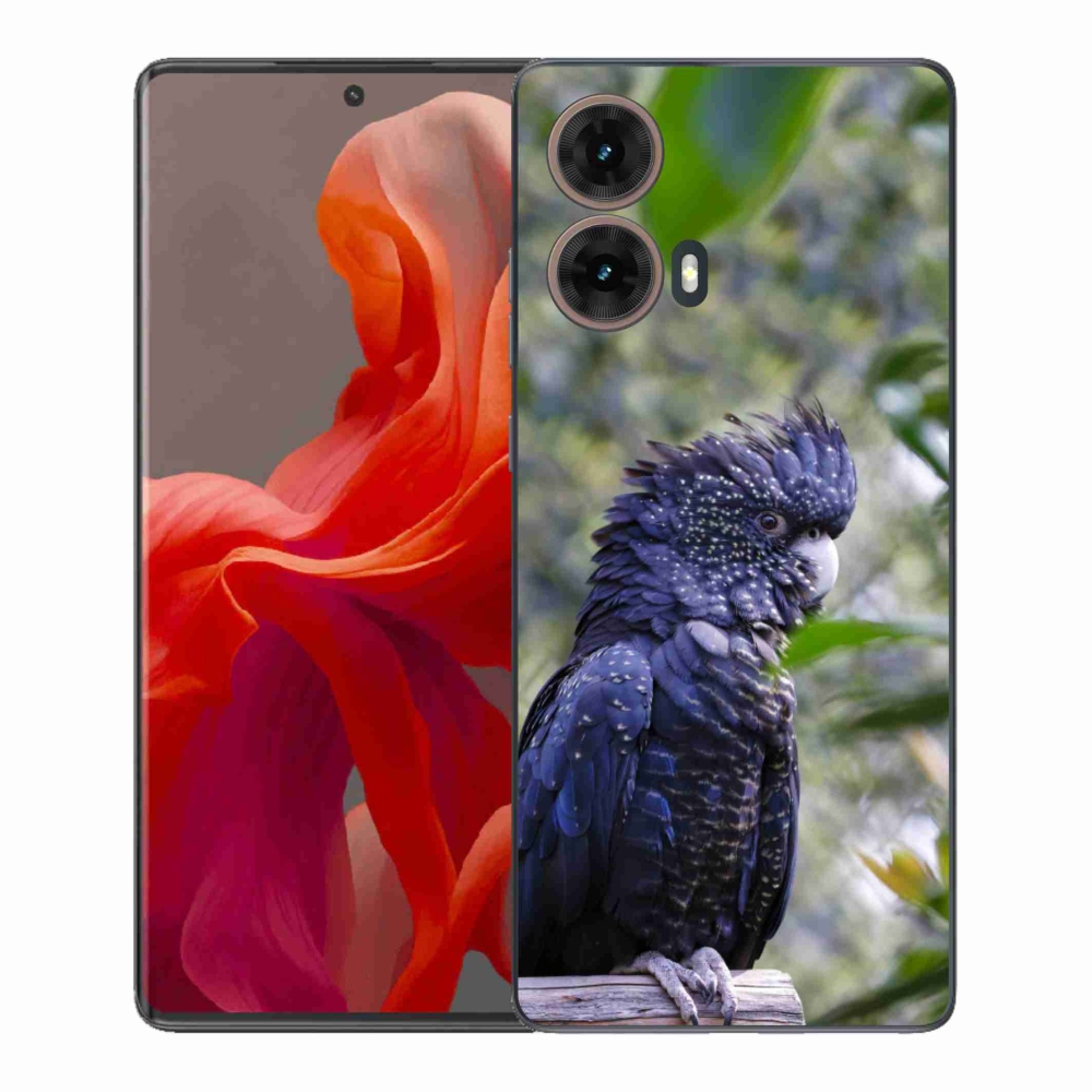 Gél védőburkolat mmCase Motorola Moto G85 5G - papagáj kakadu fekete
