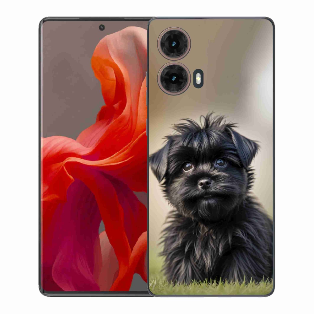 Gél védőhuzat mmCase Motorola Moto G85 5G - aranyos fekete kutya
