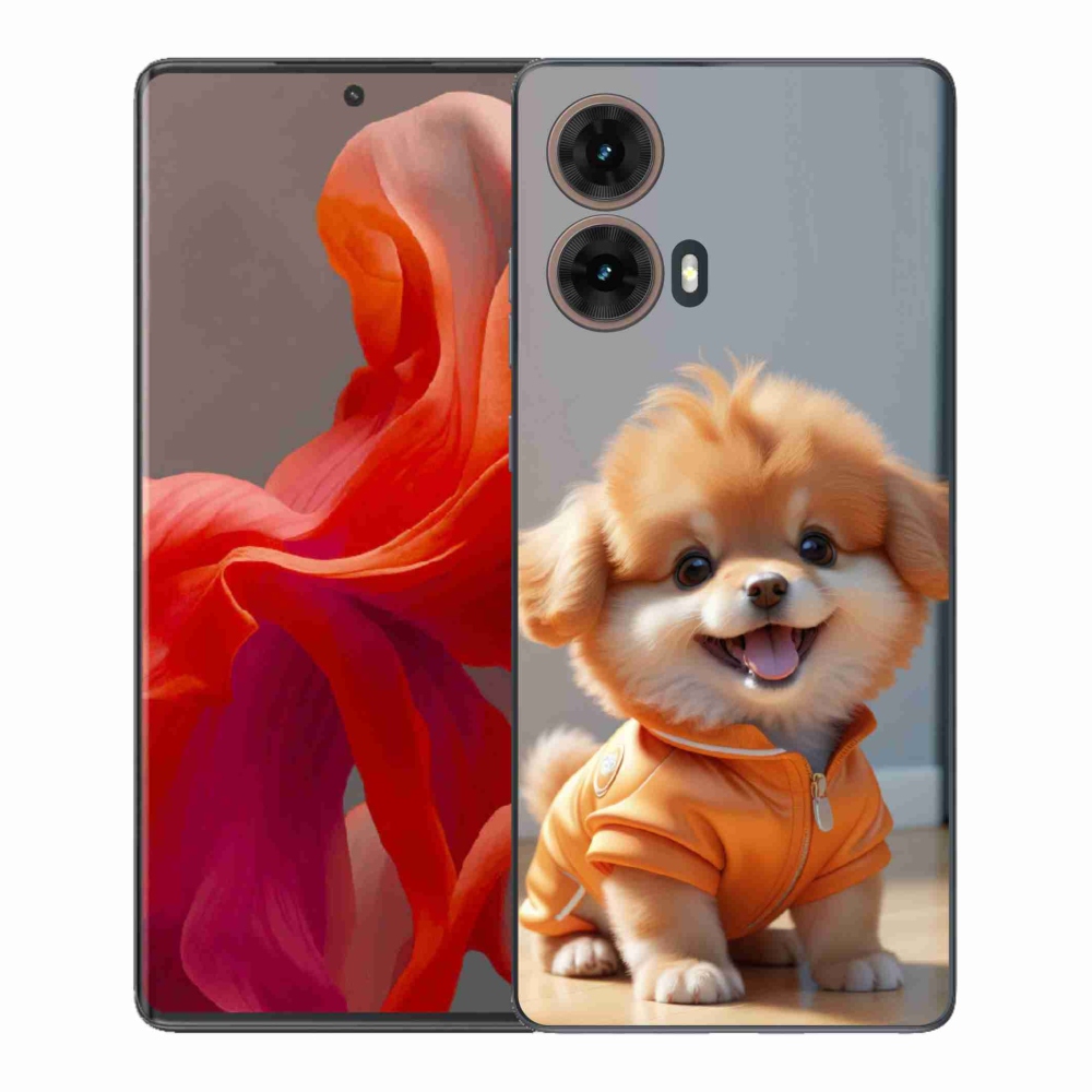 Zselés borítás mmCase a Motorola Moto G85 5G-hez - aranyos pomerániai pulóverben