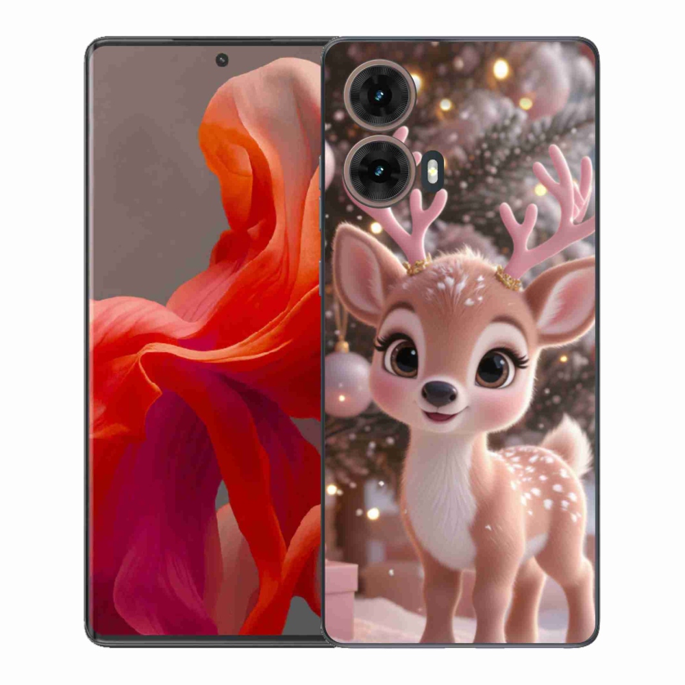 Zselés borítás mmCase Motorola Moto G85 5G - aranyos rénszarvashoz