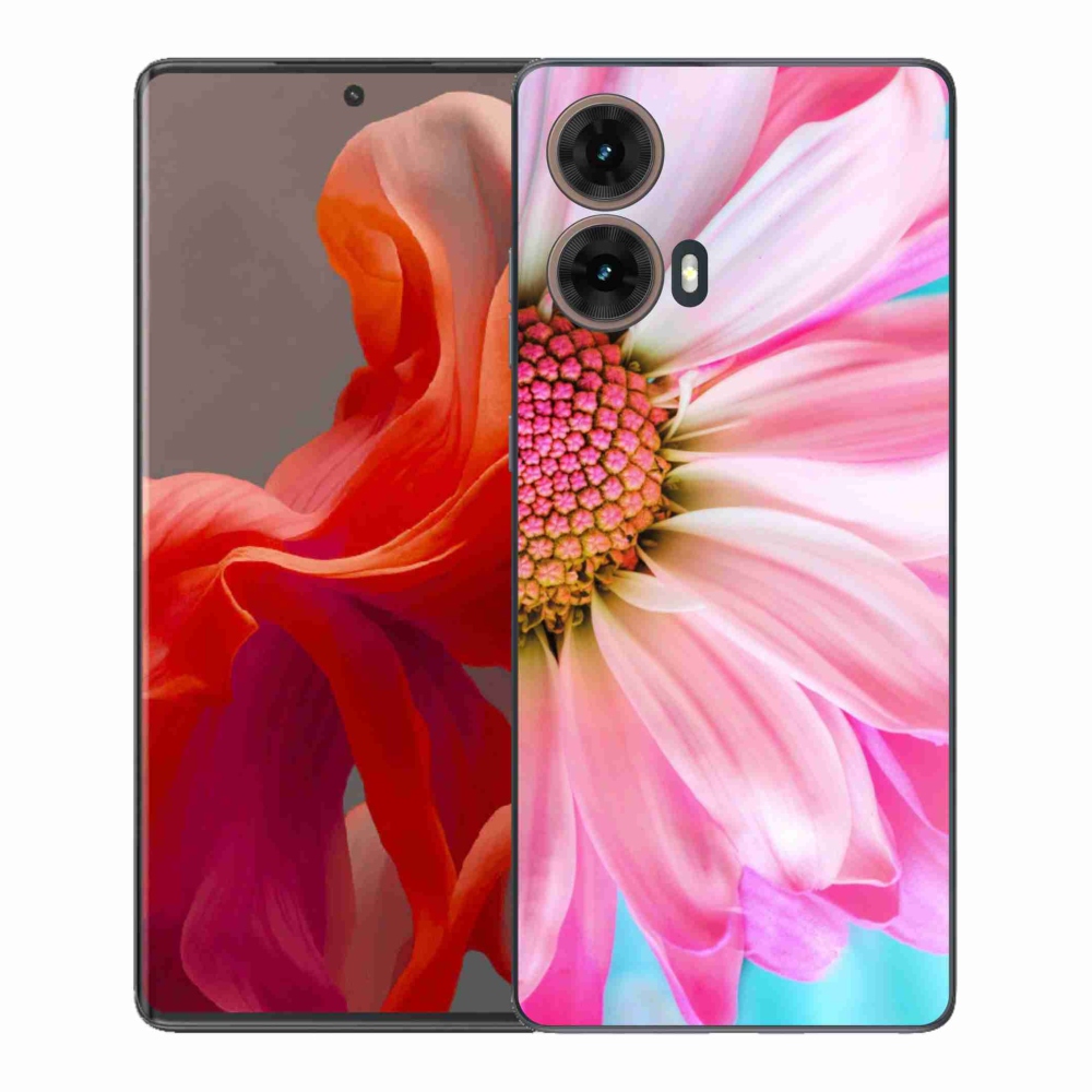 Gél védőburkolat mmCase Motorola Moto G85 5G - rózsaszín virág