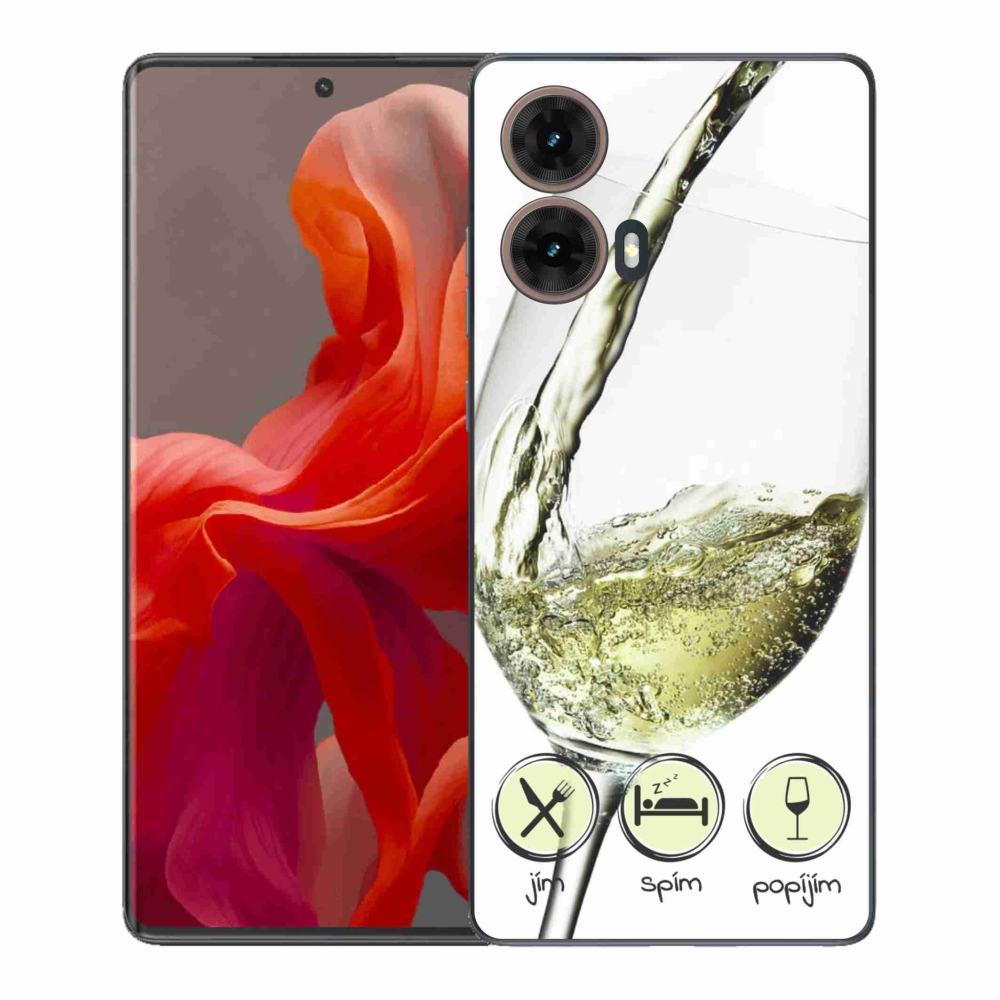 Zselés borítás mmCase Motorola Moto G85 5G - borospohár fehér