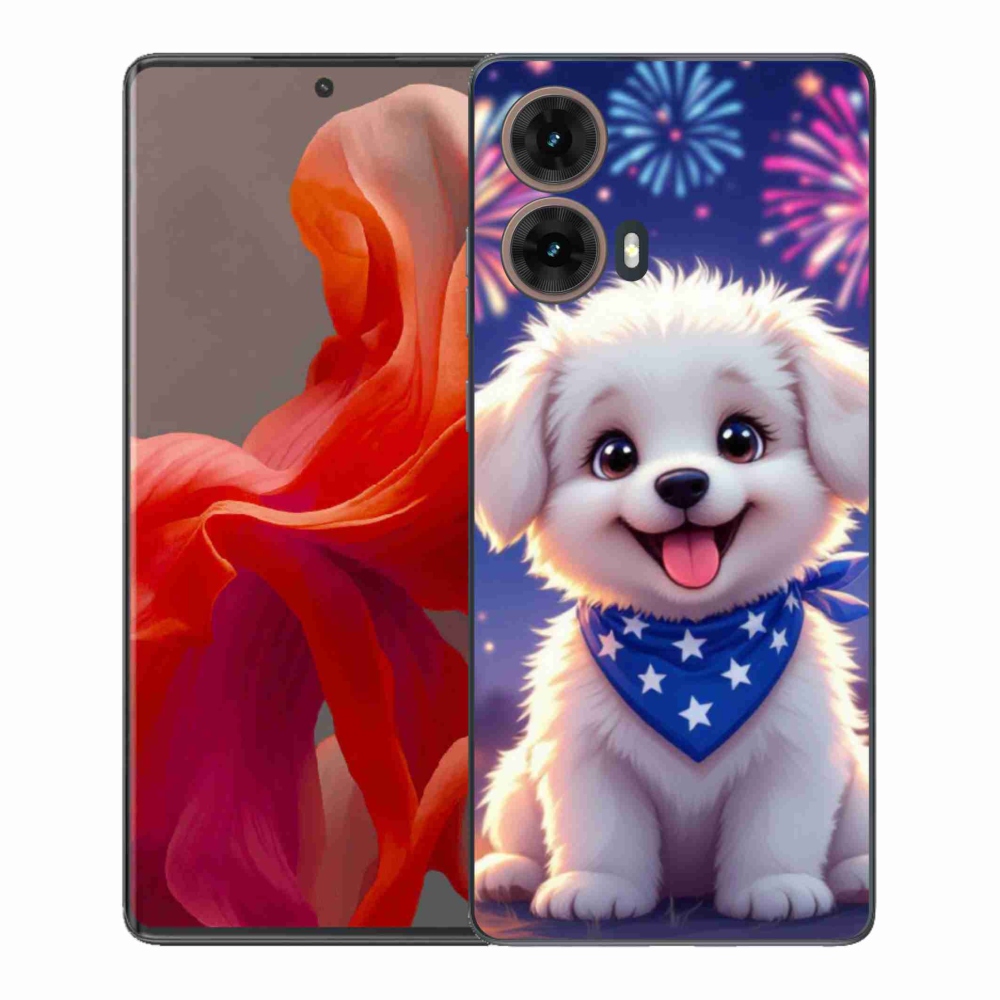Zselés borítás mmCase a Motorola Moto G85 5G készülékhez - ünnepi kölyökkutyakölyök