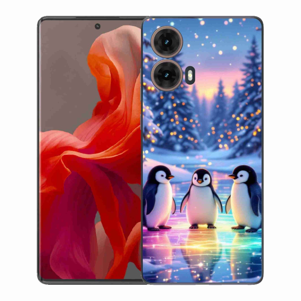Zselés borítás mmCase Motorola Moto G85 5G - pingvinekhez