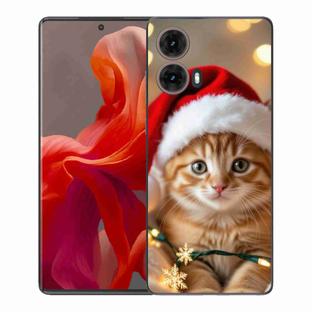 Gél borítás mmCase Motorola Moto G85 5G - Karácsonyi cica