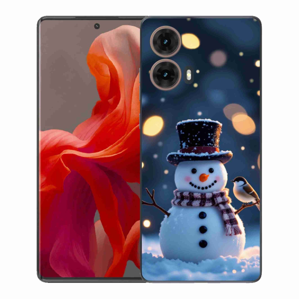 Gél védőhuzat mmCase Motorola Moto G85 5G - karácsonyi hóemberhez