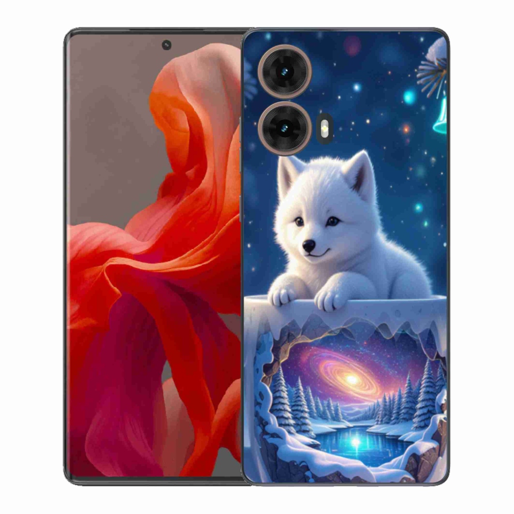 Gél védőburkolat mmCase Motorola Moto G85 5G - Karácsonyi kölyökkutyákhoz