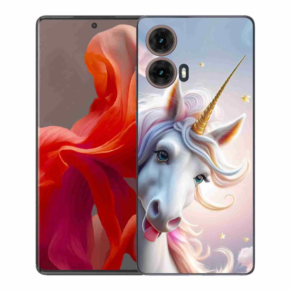 Zselés borítás mmCase Motorola Moto G85 5G - vidám egyszarvúhoz