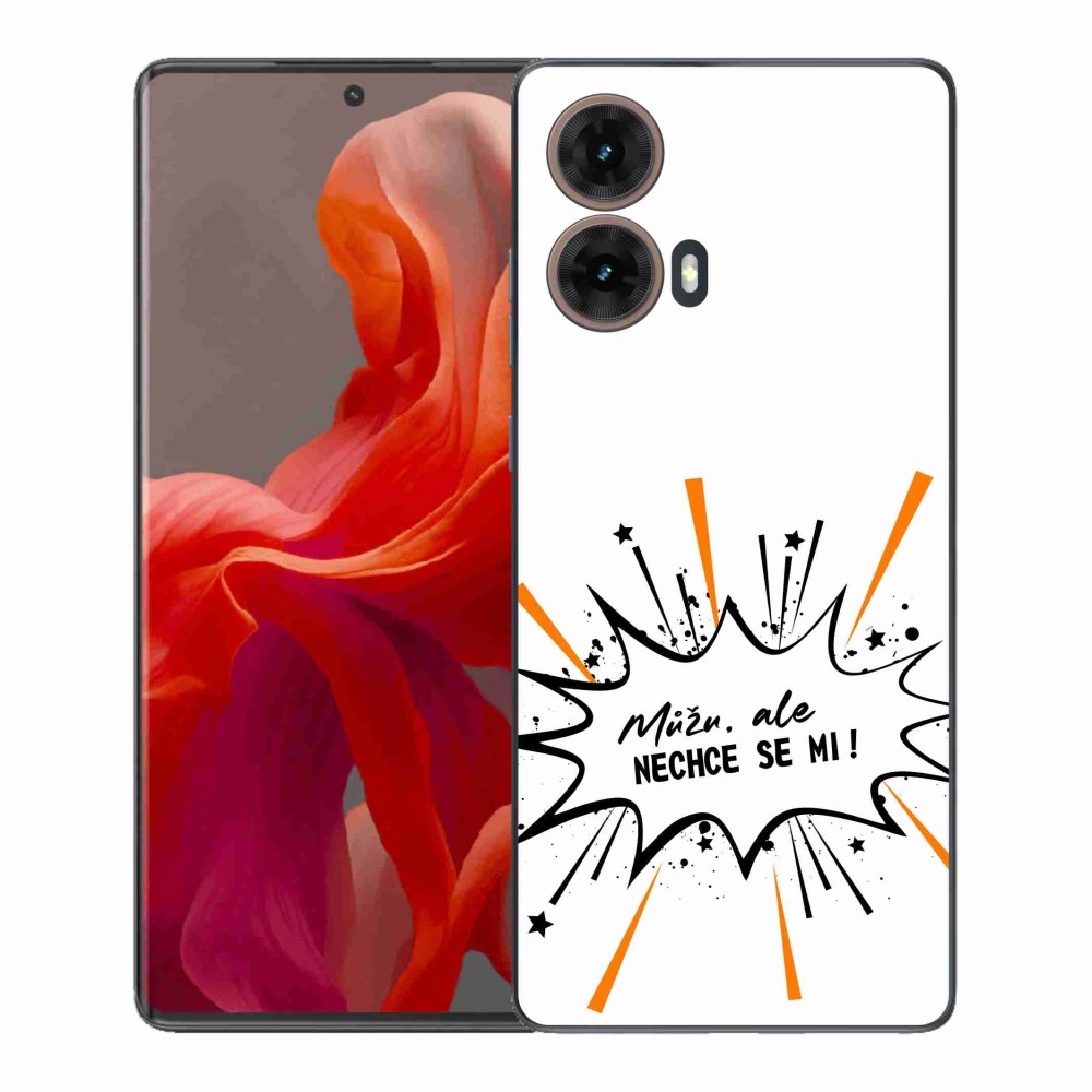 Gél borító mmCase a Motorola Moto G85 5G-hez - vicces szöveg 11 fehér háttér