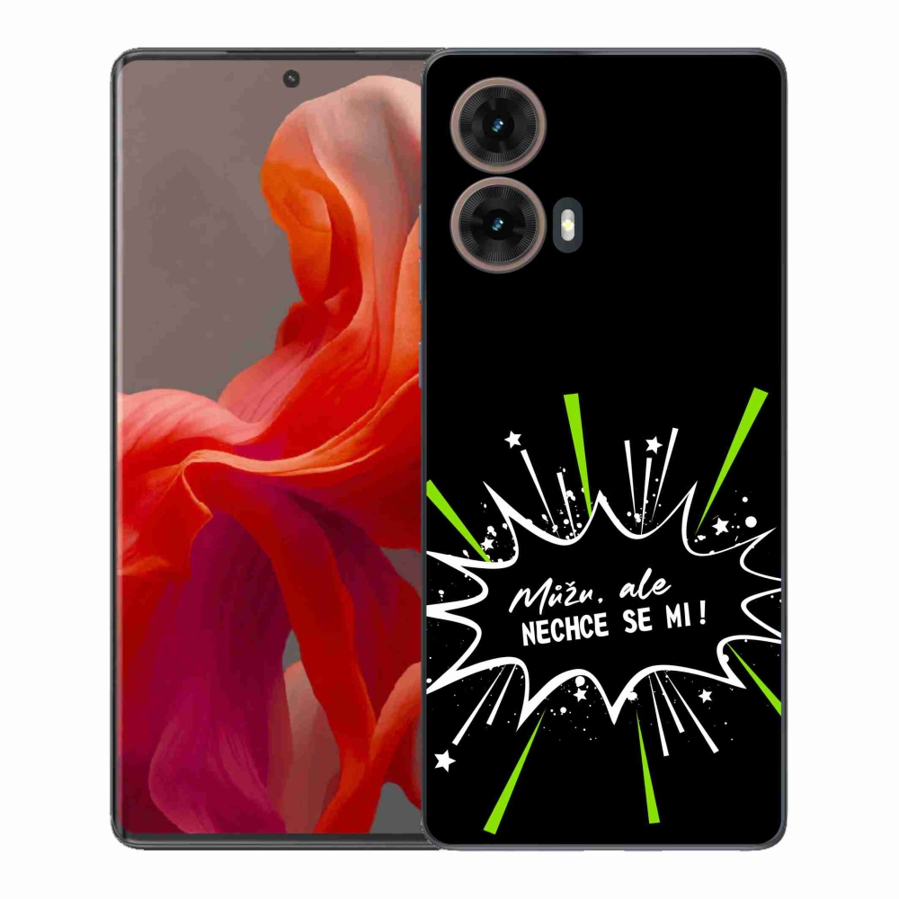 Gél borító mmCase a Motorola Moto G85 5G készülékhez - vicces szöveg 11 fekete háttér