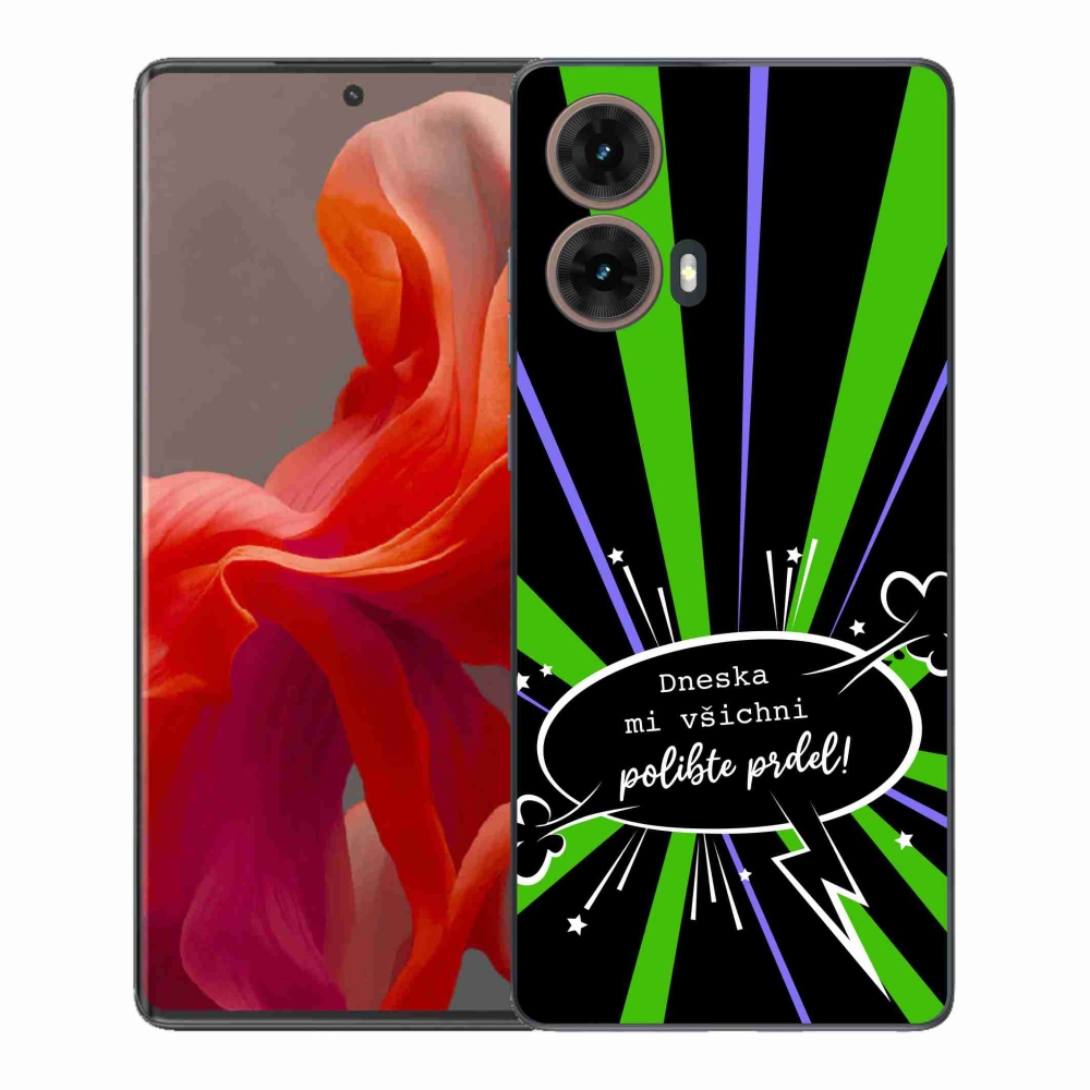 Gél borító mmCase Motorola Moto G85 5G - vicces szöveg 15 fekete háttérrel