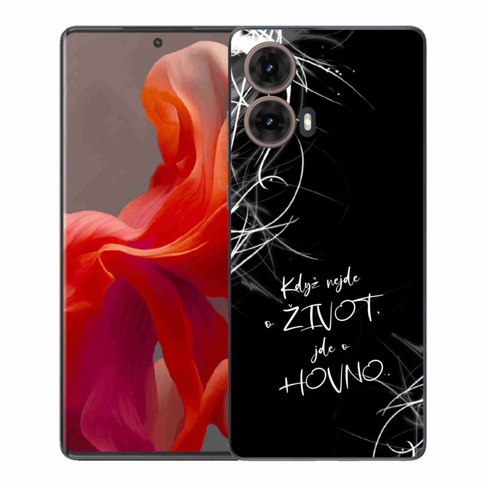 Gél borító mmCase a Motorola Moto G85 5G készülékhez - vicces szöveg 16 fekete háttér