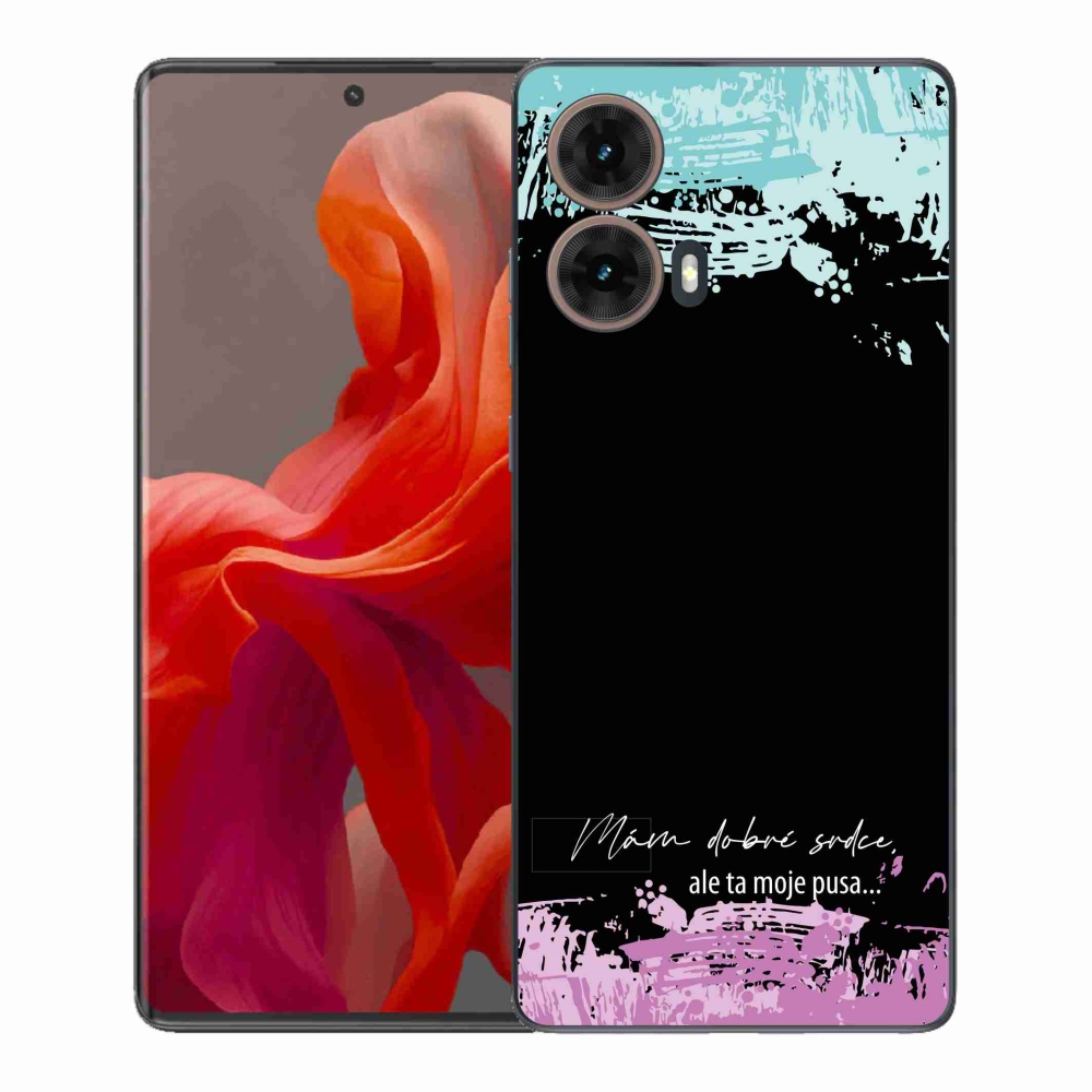 Gél borító mmCase Motorola Moto G85 5G - vicces szöveg 3 fekete háttérrel