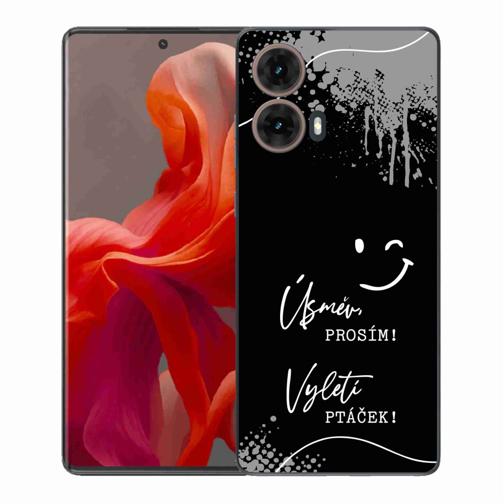 Gél borító mmCase Motorola Moto G85 5G - vicces szöveg 4 fekete háttérrel