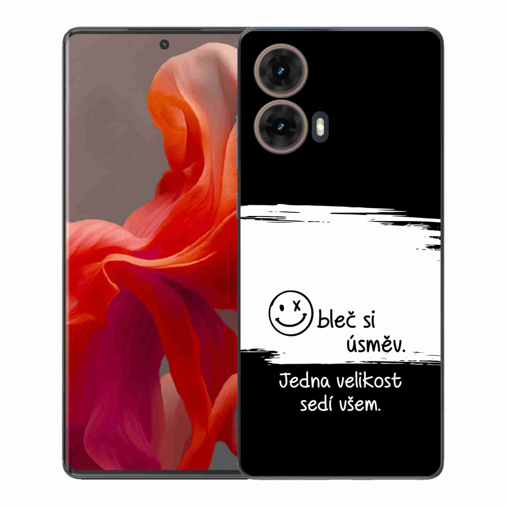 Gél borító mmCase a Motorola Moto G85 5G-hez - vicces szöveg 8 fekete és fehér háttérrel