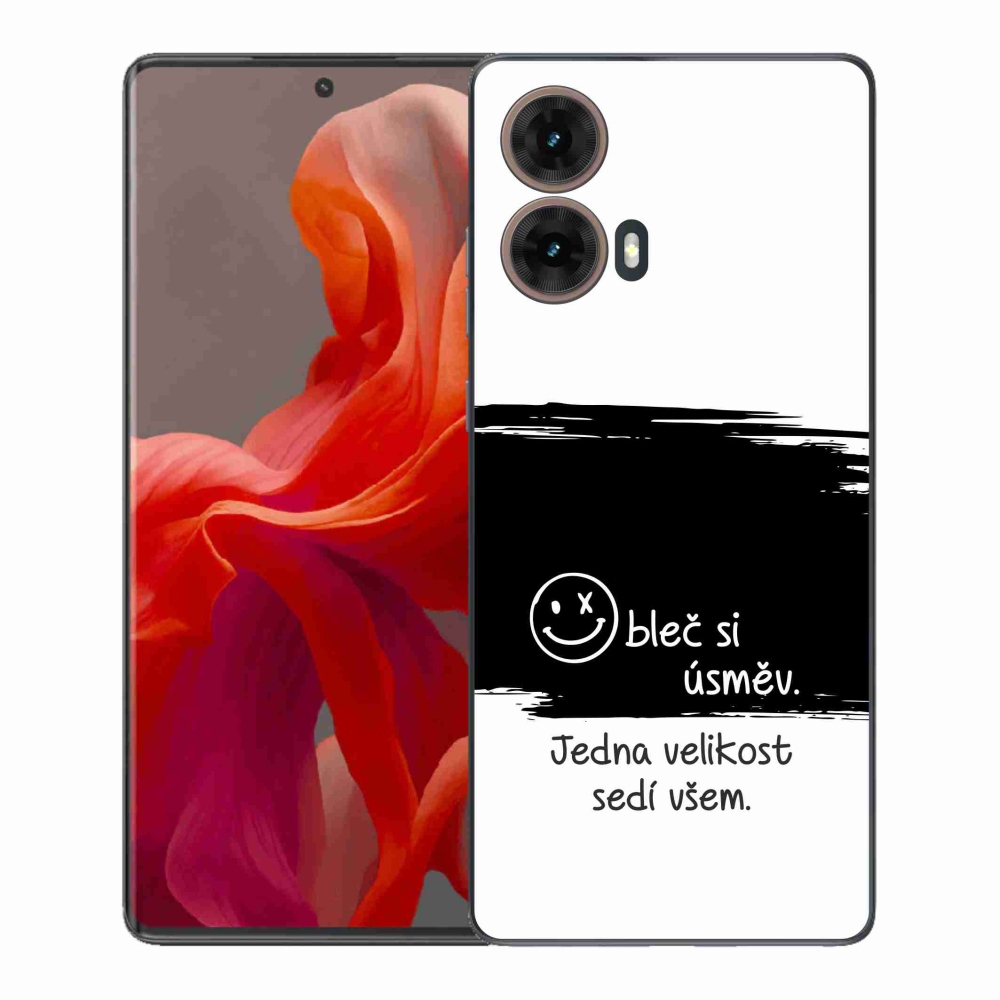 Gél borító mmCase a Motorola Moto G85 5G-hez - vicces szöveg 8 fekete és fehér háttérrel