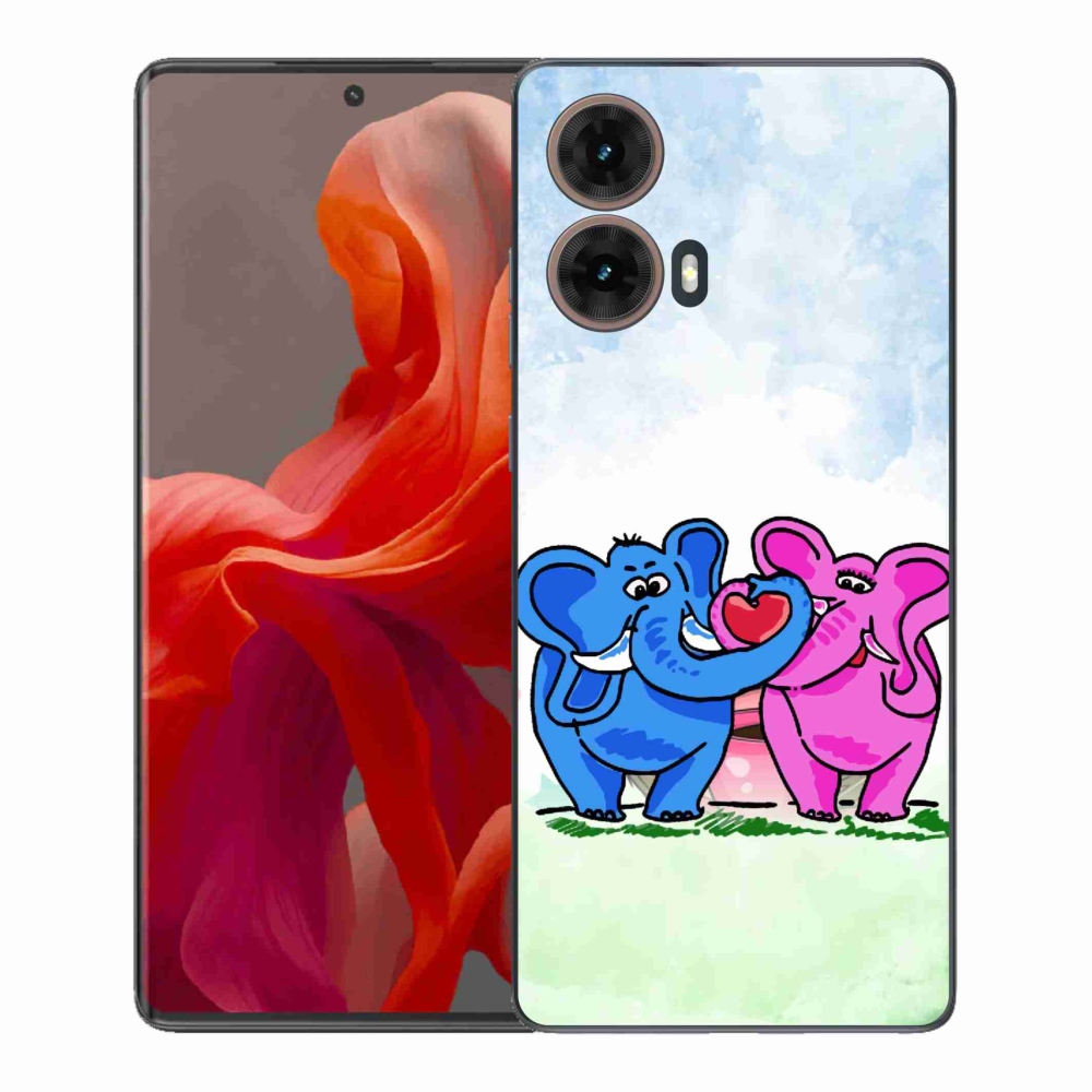 Gél borítás mmCase a Motorola Moto G85 5G készülékhez - szerelmes elefántok