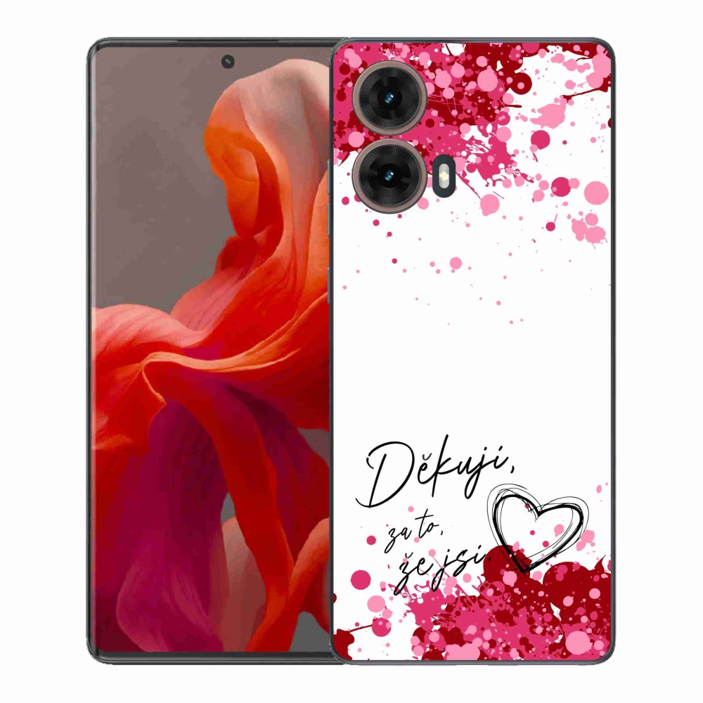 Gél borítás mmCase Motorola Moto G85 5G - szerelem szöveg 2 fehér háttér