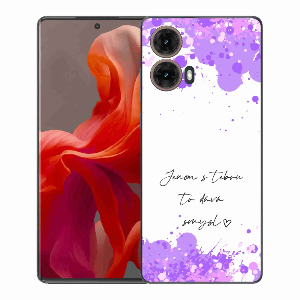 Gél borító mmCase Motorola Moto G85 5G - szerelmes szöveg fehér háttérrel