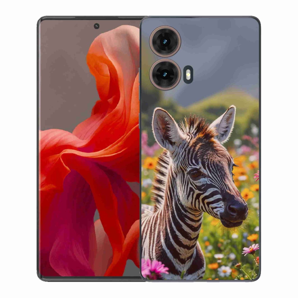 Zselés borítás mmCase a Motorola Moto G85 5G készülékhez - zebra a réten