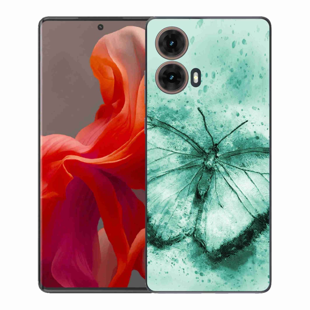 Zselés borítás mmCase a Motorola Moto G85 5G készülékhez - zöld pillangó