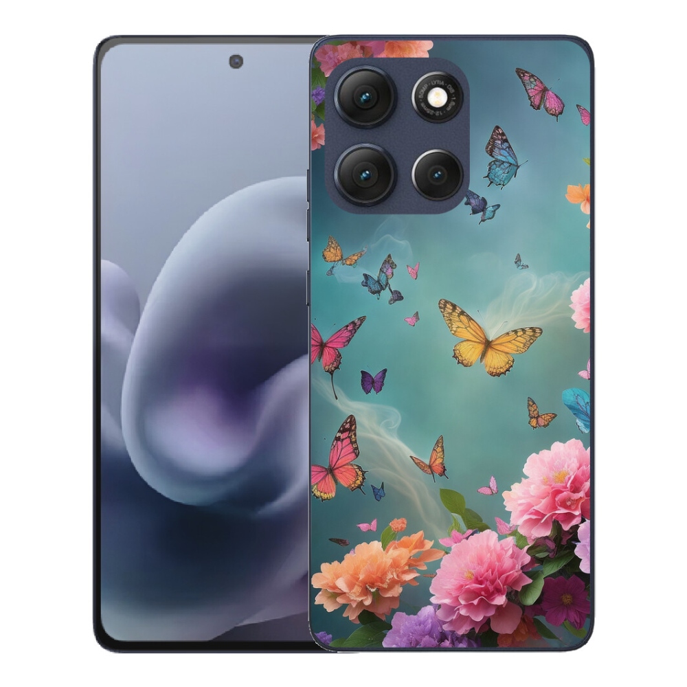 mmCase gél tok a Motorola Moto G86 5G-hez – színes virágok és pillangók