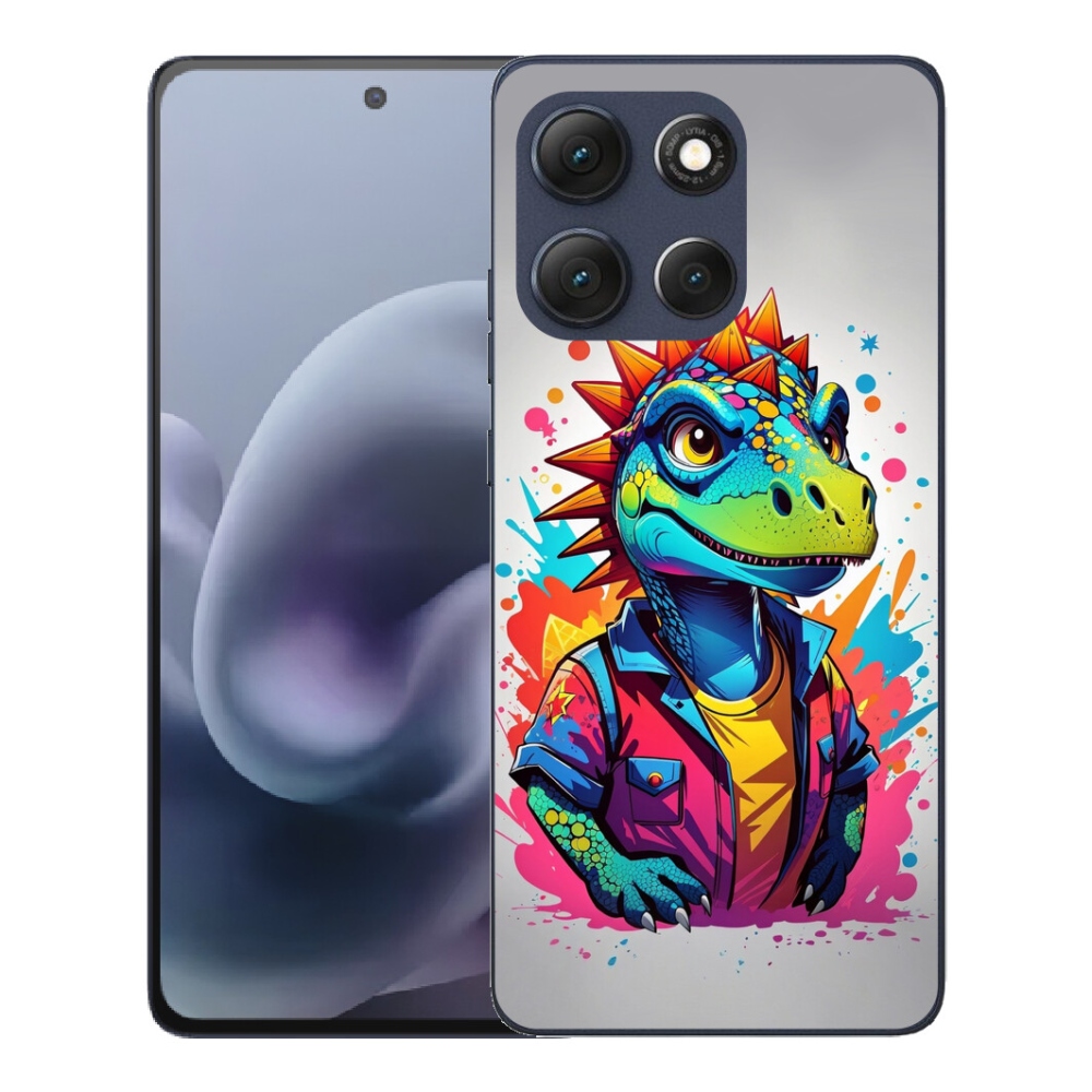 mmCase gél tok a Motorola Moto G86 5G-hez – színes dinoszaurusz