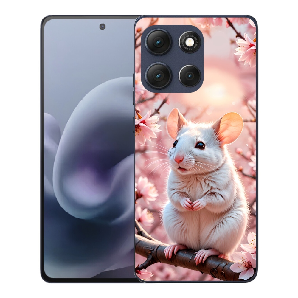 mmCase gél tok a Motorola Moto G86 5G-hez – fehér egér egy ágon