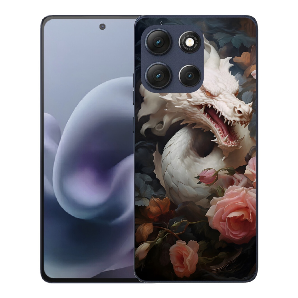 mmCase gél tok a Motorola Moto G86 5G-hez – fehér sárkány