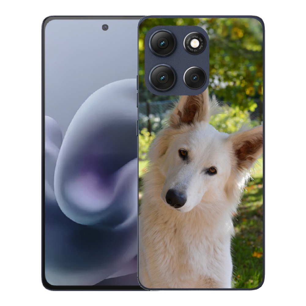 mmCase gél tok a Motorola Moto G86 5G-hez – fehér svájci juhászkutya 1