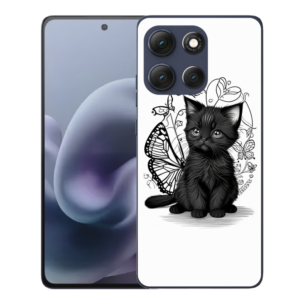 mmCase gél tok a Motorola Moto G86 5G-hez – fekete cica