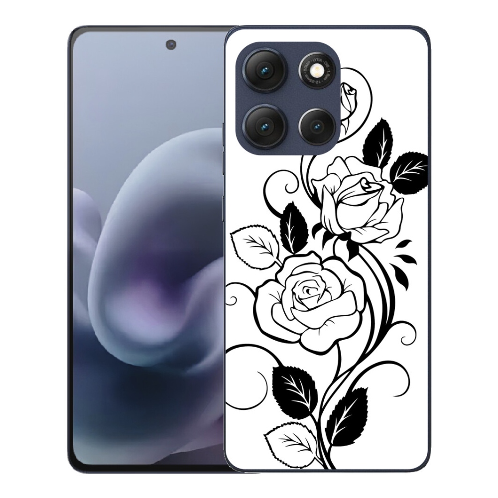 mmCase gél tok a Motorola Moto G86 5G-hez – fekete-fehér rózsa