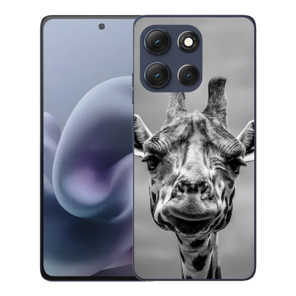 mmCase gél tok a Motorola Moto G86 5G-hez – fekete-fehér zsiráf
