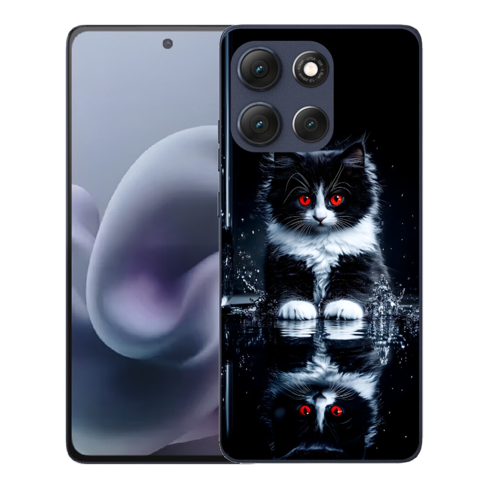 mmCase gél tok a Motorola Moto G86 5G-hez – fekete-fehér cica