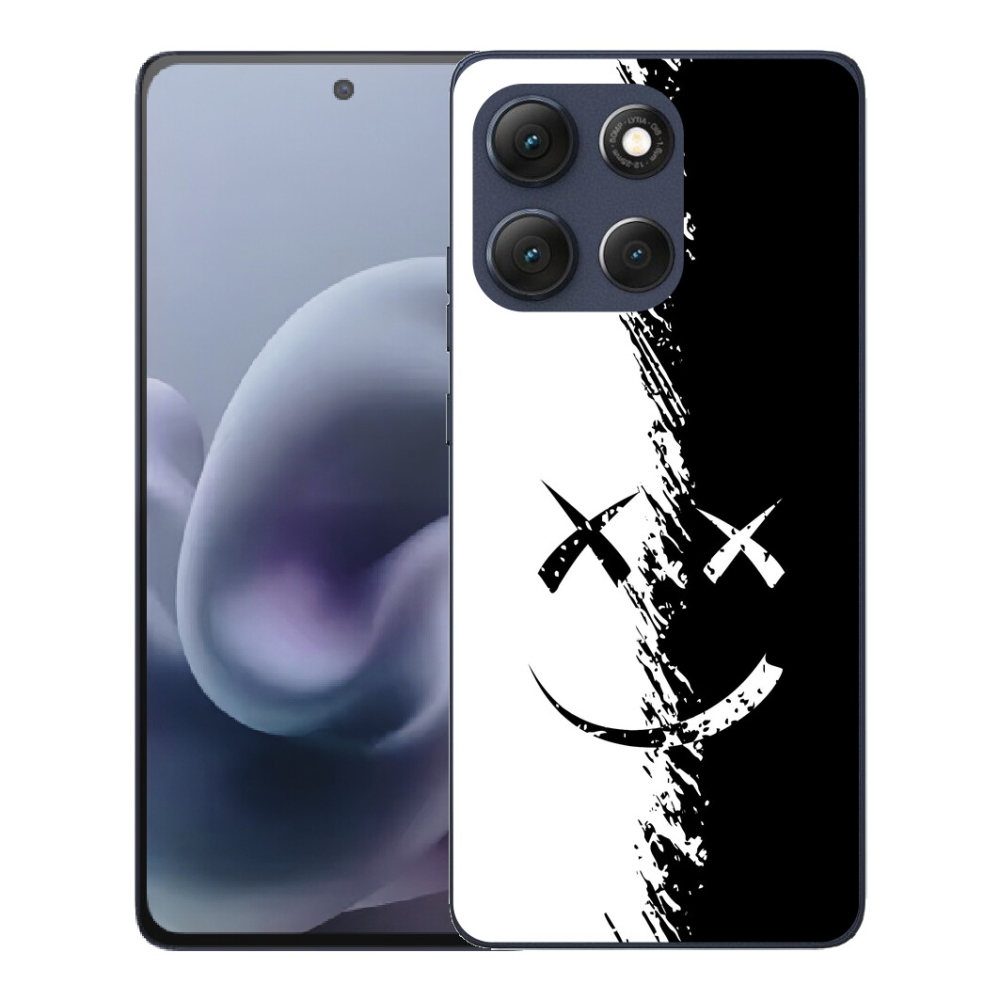 mmCase gél tok a Motorola Moto G86 5G-hez – fekete-fehér smiley
