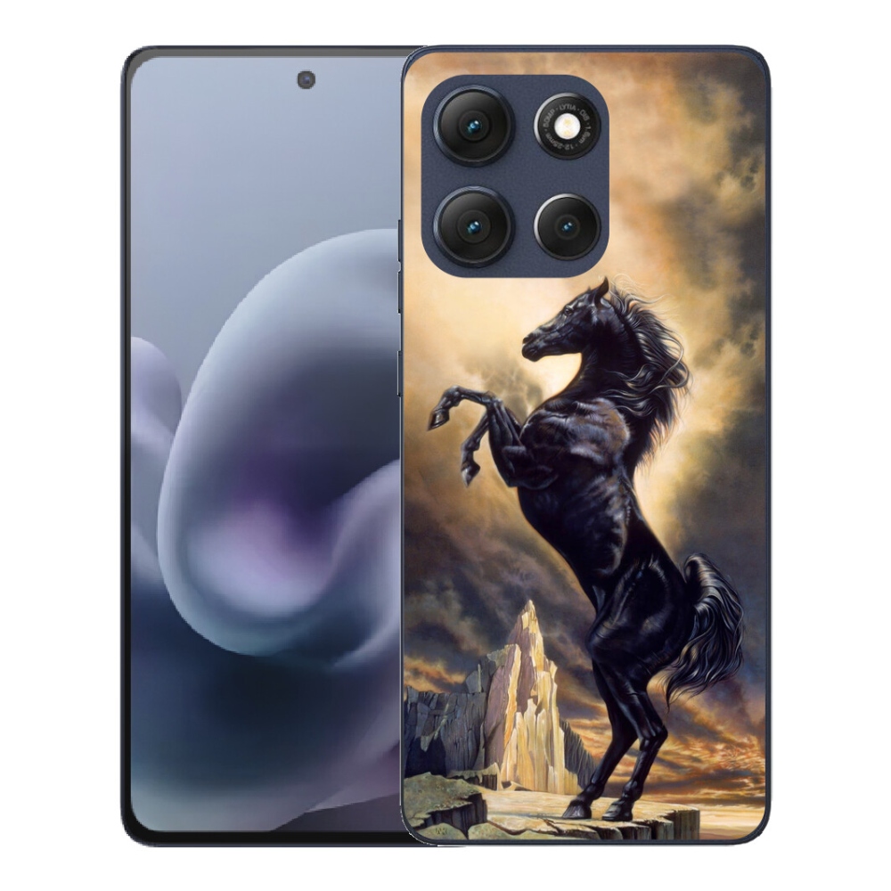 mmCase géltok a Motorola Moto G86 5G-hez – fekete rajzolt ló