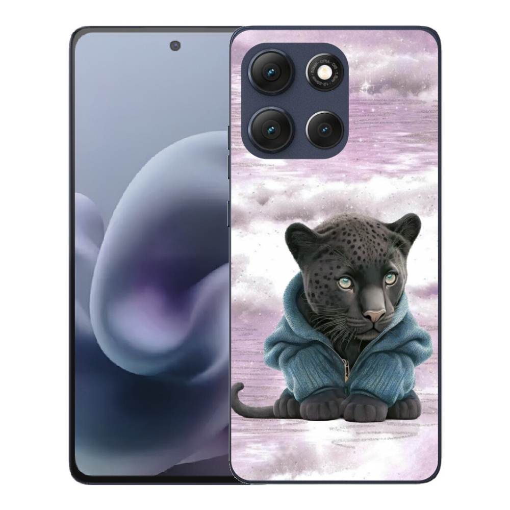 mmCase géltok a Motorola Moto G86 5G-hez – fekete párduc pulóverben