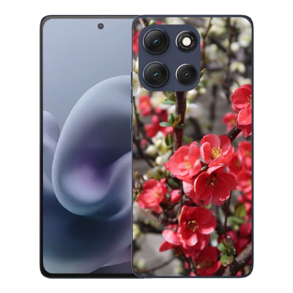 mmCase gél tok a Motorola Moto G86 5G-hez – piros virágok