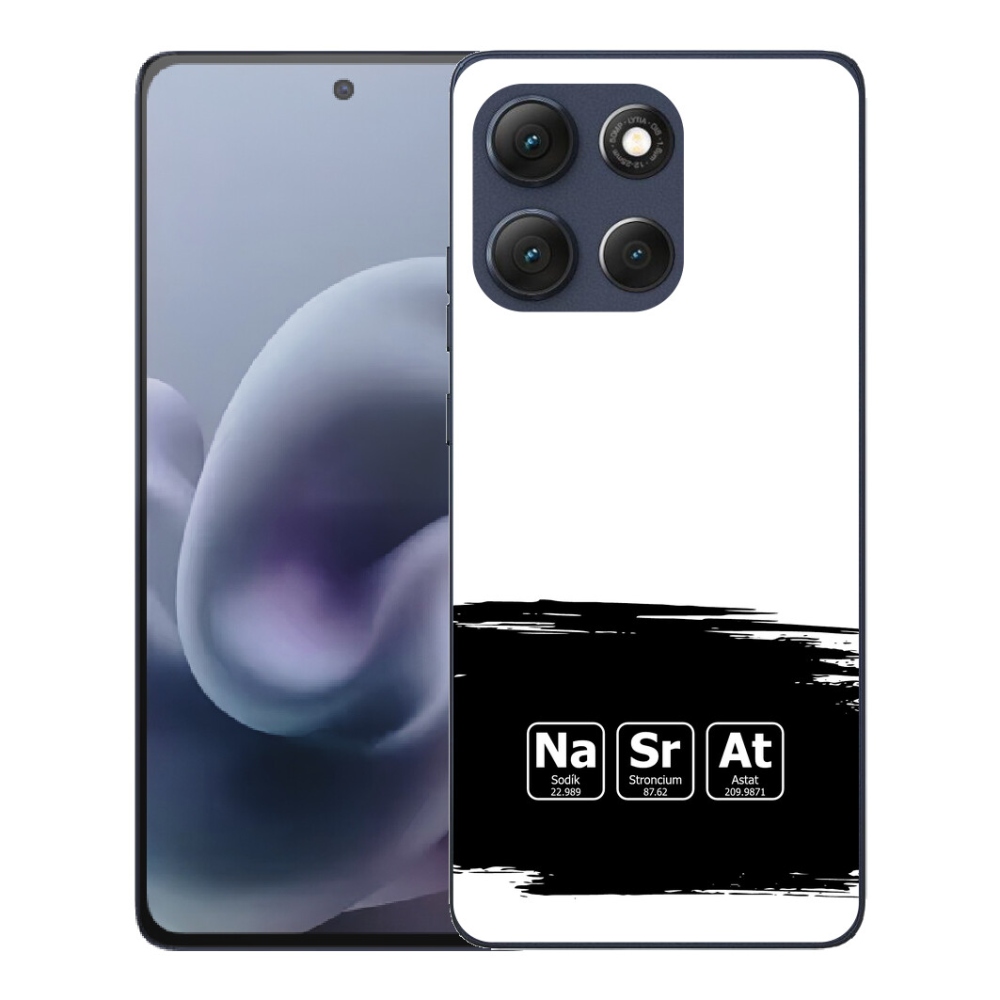 mmCase géltok a Motorola Moto G86 5G-hez – kémiai elemek fekete-fehér háttérrel