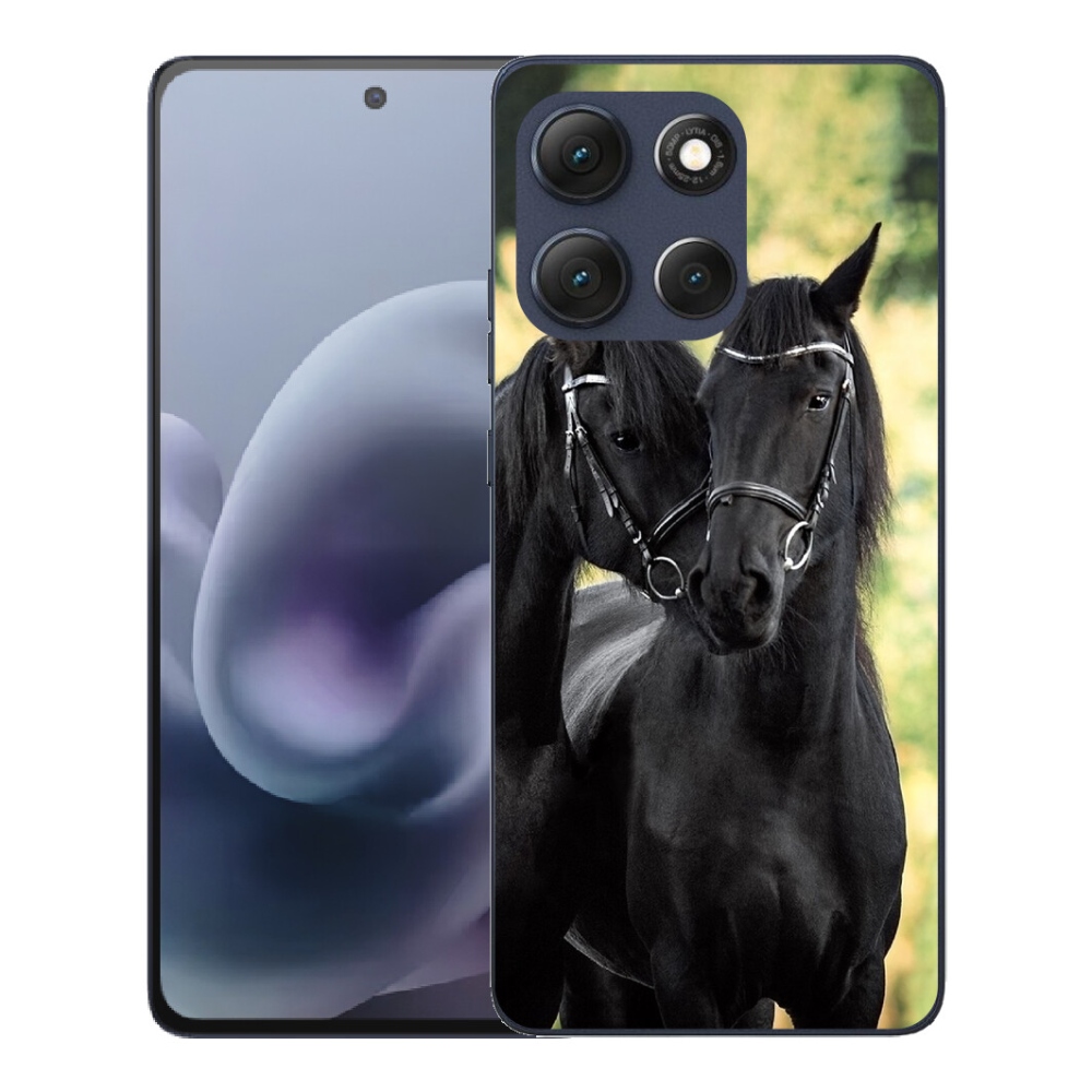 mmCase gél tok a Motorola Moto G86 5G-hez – két fekete ló