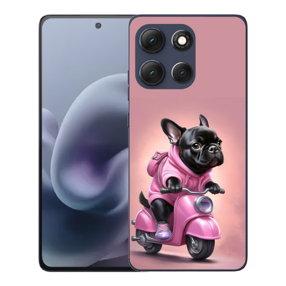 mmCase gél tok a Motorola Moto G86 5G-hez – francia buldog robogón