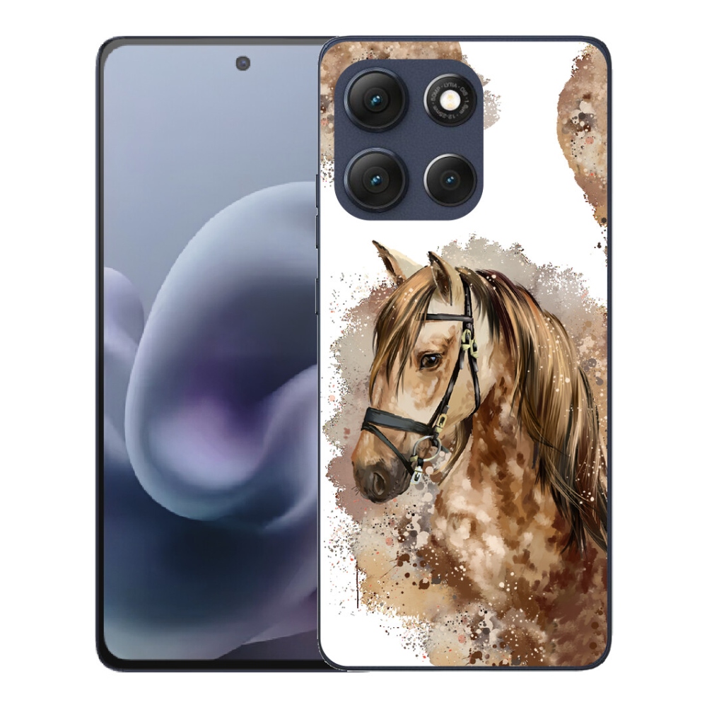mmCase gél tok a Motorola Moto G86 5G-hez – barna rajzolt ló